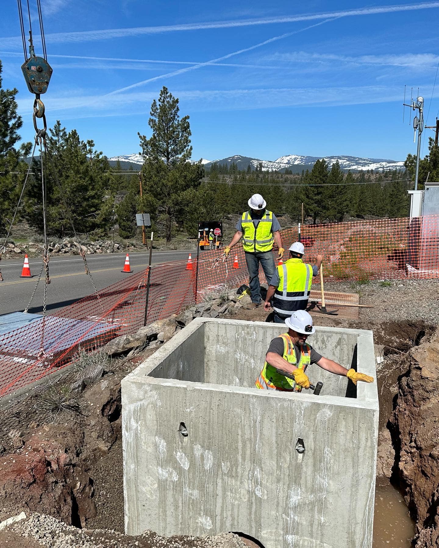 tdpud water crew installing a master meter