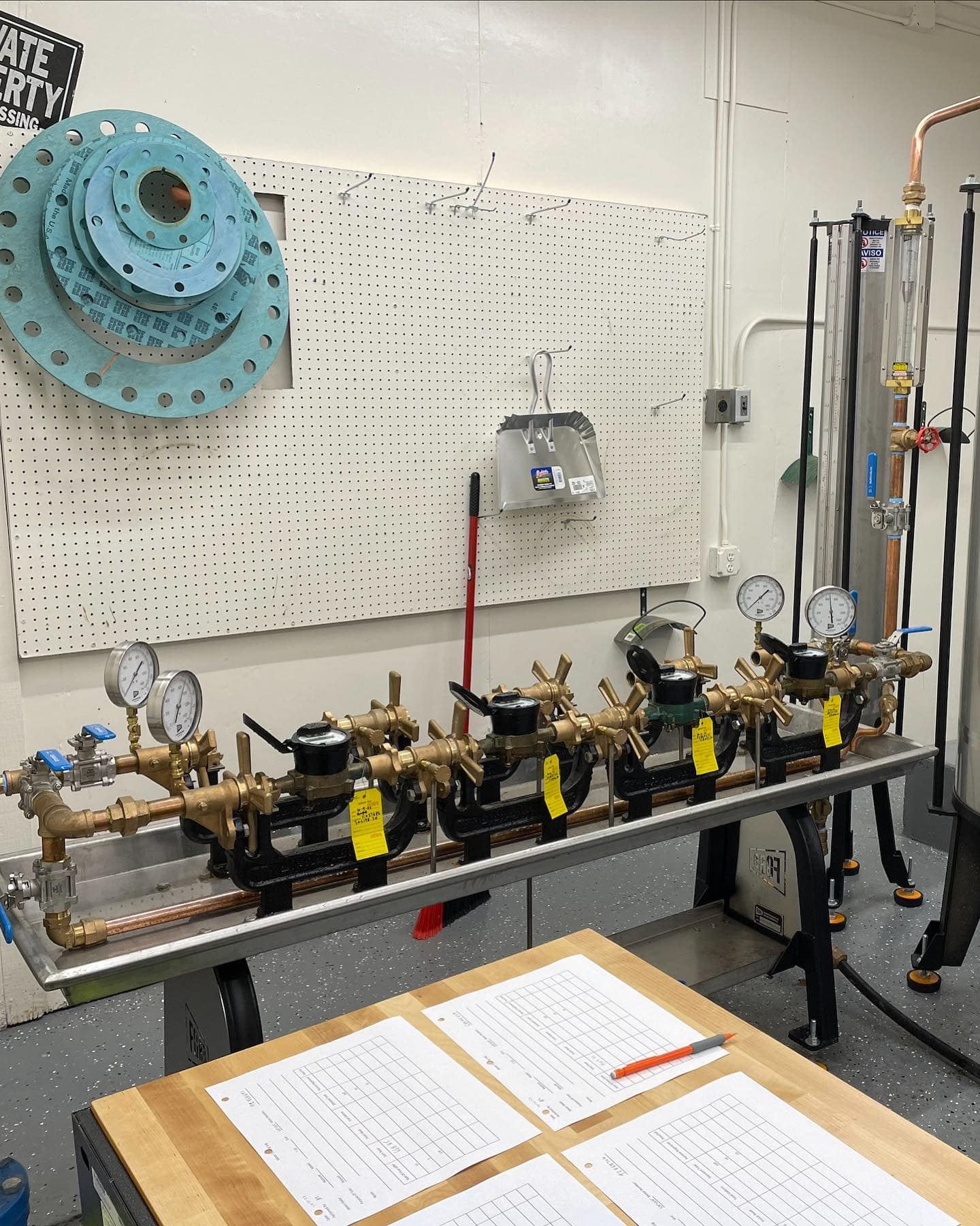 water valve test bench