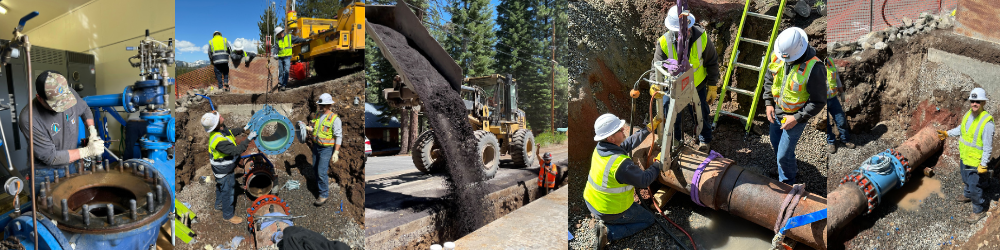 A selection of photos of the water crew working out in the field