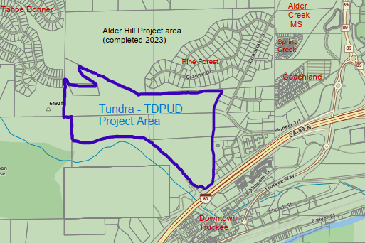 map of area awarded fuel reduction grant